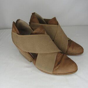 Eileen Fisher JENKINS Brown Leather Back Ankle Zip Boots Women's 8.5